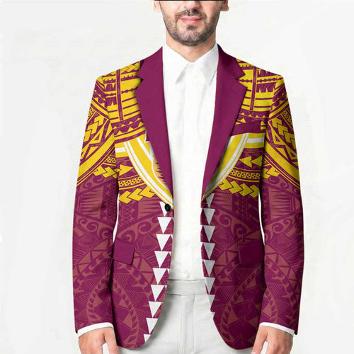 Personalized Brisbane Lions Blazer Polynesian Tribal Pattern Heritage Football