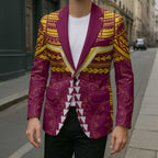 Personalized Brisbane Lions Blazer Polynesian Tribal Pattern Heritage Football