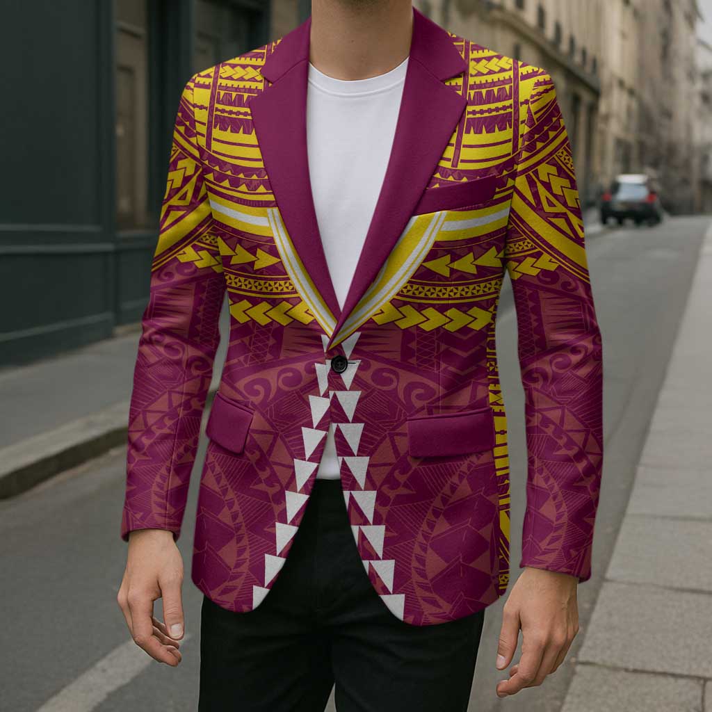 Personalized Brisbane Lions Blazer Polynesian Tribal Pattern Heritage Football