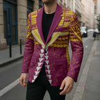 Personalized Brisbane Lions Blazer Polynesian Tribal Pattern Heritage Football
