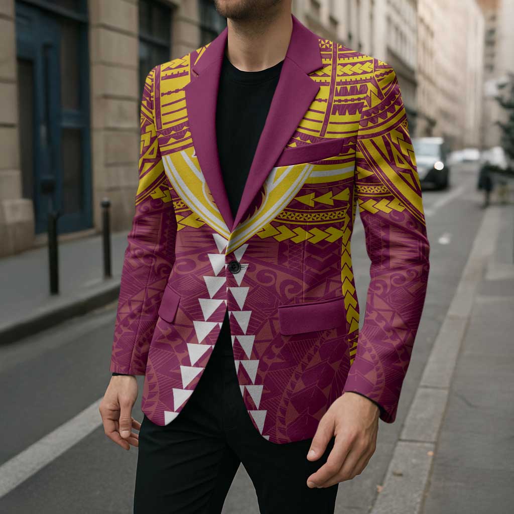 Personalized Brisbane Lions Blazer Polynesian Tribal Pattern Heritage Football