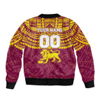 Personalized Brisbane Lions Bomber Jacket Polynesian Tribal Pattern Heritage Football