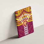 Personalized Brisbane Lions Canvas Wall Art Polynesian Tribal Pattern Heritage Football
