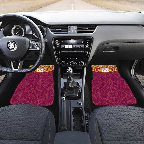 Personalized Brisbane Lions Car Mats Polynesian Tribal Pattern Heritage Football