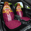 Personalized Brisbane Lions Car Seat Cover Polynesian Tribal Pattern Heritage Football
