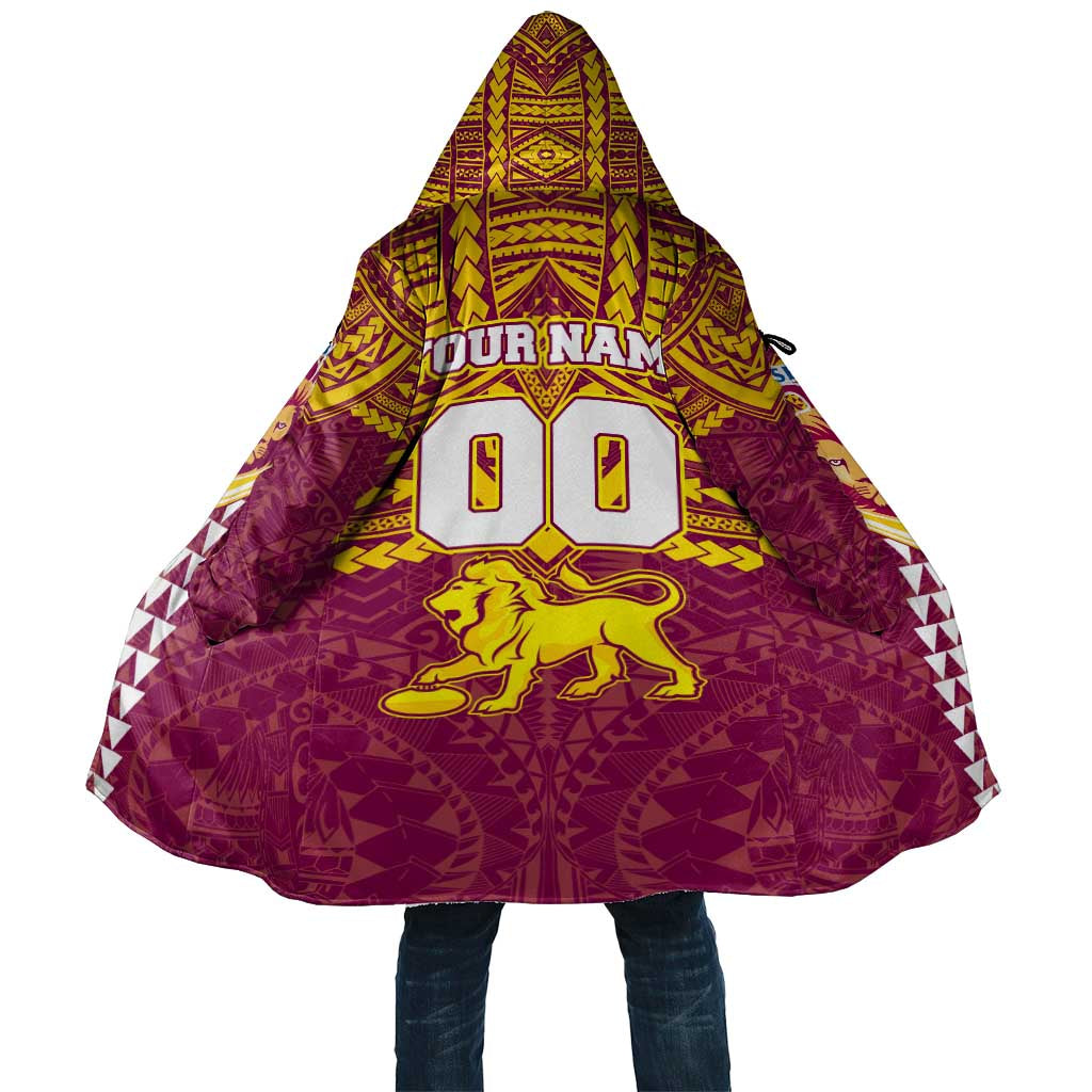 Personalized Brisbane Lions Cloak Polynesian Tribal Pattern Heritage Football