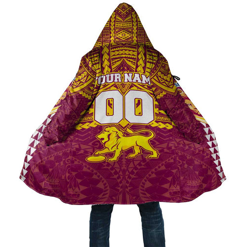 Personalized Brisbane Lions Cloak Polynesian Tribal Pattern Heritage Football