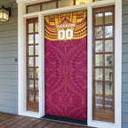Personalized Brisbane Lions Door Cover Polynesian Tribal Pattern Heritage Football
