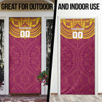Personalized Brisbane Lions Door Cover Polynesian Tribal Pattern Heritage Football