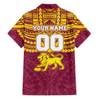 Personalized Brisbane Lions Family Matching Long Sleeve Bodycon Dress and Hawaiian Shirt Polynesian Tribal Pattern Heritage Football