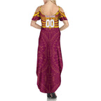Personalized Brisbane Lions Family Matching Summer Maxi Dress and Hawaiian Shirt Polynesian Tribal Pattern Heritage Football