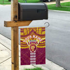 Personalized Brisbane Lions Garden Flag Polynesian Tribal Pattern Heritage Football