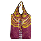 Personalized Brisbane Lions Grocery Bag Polynesian Tribal Pattern Heritage Football