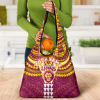 Personalized Brisbane Lions Grocery Bag Polynesian Tribal Pattern Heritage Football