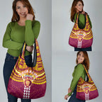 Personalized Brisbane Lions Grocery Bag Polynesian Tribal Pattern Heritage Football