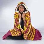 Personalized Brisbane Lions Hooded Blanket Polynesian Tribal Pattern Heritage Football