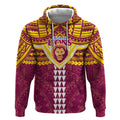 Personalized Brisbane Lions Hoodie Polynesian Tribal Pattern Heritage Football