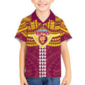 Personalized Brisbane Lions Kid Hawaiian Shirt Polynesian Tribal Pattern Heritage Football