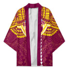 Personalized Brisbane Lions Kimono Polynesian Tribal Pattern Heritage Football