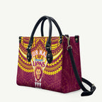 Personalized Brisbane Lions Leather Bag Polynesian Tribal Pattern Heritage Football