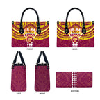 Personalized Brisbane Lions Leather Bag Polynesian Tribal Pattern Heritage Football