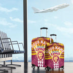 Personalized Brisbane Lions Luggage Cover Polynesian Tribal Pattern Heritage Football