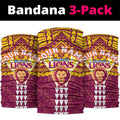 Personalized Brisbane Lions Neck Gaiter Polynesian Tribal Pattern Heritage Football