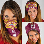 Personalized Brisbane Lions Neck Gaiter Polynesian Tribal Pattern Heritage Football