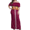 Personalized Brisbane Lions Off Shoulder Maxi Dress Polynesian Tribal Pattern Heritage Football