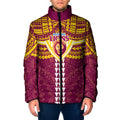 Personalized Brisbane Lions Padded Jacket Polynesian Tribal Pattern Heritage Football