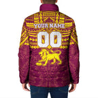 Personalized Brisbane Lions Padded Jacket Polynesian Tribal Pattern Heritage Football