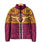 Personalized Brisbane Lions Padded Jacket Polynesian Tribal Pattern Heritage Football