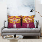 Personalized Brisbane Lions Pillow Cover Polynesian Tribal Pattern Heritage Football