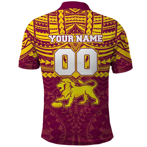 Personalized Brisbane Lions Polo Shirt Polynesian Tribal Pattern Heritage Football