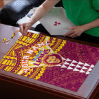 Personalized Brisbane Lions Puzzle Polynesian Tribal Pattern Heritage Football
