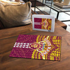 Personalized Brisbane Lions Puzzle Polynesian Tribal Pattern Heritage Football