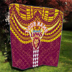 Personalized Brisbane Lions Quilt Polynesian Tribal Pattern Heritage Football