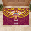 Personalized Brisbane Lions Rubber Doormat Polynesian Tribal Pattern Heritage Football