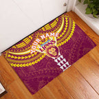 Personalized Brisbane Lions Rubber Doormat Polynesian Tribal Pattern Heritage Football