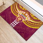 Personalized Brisbane Lions Rubber Doormat Polynesian Tribal Pattern Heritage Football