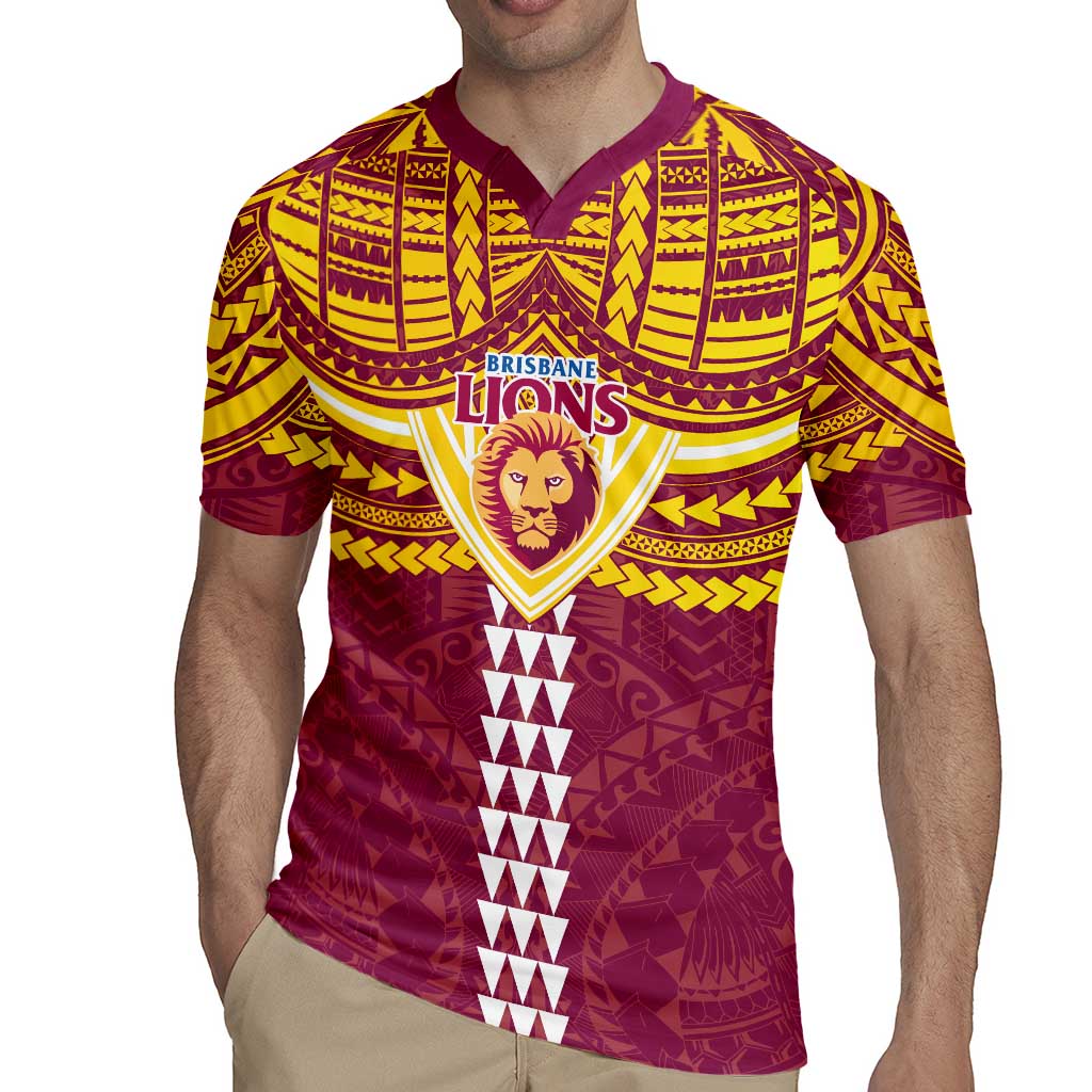 Personalized Brisbane Lions Rugby Jersey Polynesian Tribal Pattern Heritage Football