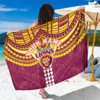 Personalized Brisbane Lions Sarong Polynesian Tribal Pattern Heritage Football