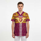 Personalized Brisbane Lions Scrub Top Polynesian Tribal Pattern Heritage Football
