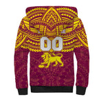 Personalized Brisbane Lions Sherpa Hoodie Polynesian Tribal Pattern Heritage Football