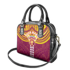 Personalized Brisbane Lions Shoulder Handbag Polynesian Tribal Pattern Heritage Football