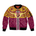 Personalized Brisbane Lions Sleeve Zip Bomber Jacket Polynesian Tribal Pattern Heritage Football