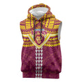 Personalized Brisbane Lions Sleeveless Hoodie Polynesian Tribal Pattern Heritage Football