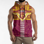 Personalized Brisbane Lions Sleeveless Hoodie Polynesian Tribal Pattern Heritage Football