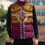 Personalized Brisbane Lions Sleeveless Puffer Jacket Polynesian Tribal Pattern Heritage Football