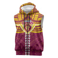 Personalized Brisbane Lions Sleeveless Zip Hoodie Polynesian Tribal Pattern Heritage Football